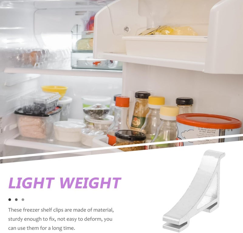 DOITOOL Freezer Shelf Clips Refrigerator Support Hooks Cooler Shelf Brace Replacement Freezer Clips for Household Refrigerators Easy Install Durable 3.5X2.5X0.35 Inch - Image 3